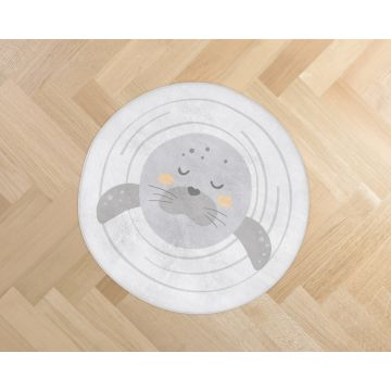 Covor rotund diametru 85cm pentru camera copii KikkaBoo Seally Me