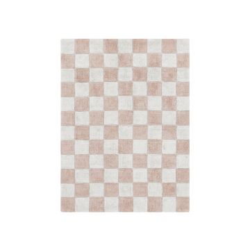 Covor roz deschis/crem lavabil/țesut manual din bumbac 120x160 cm Kitchen Tiles Rose – Lorena Canals