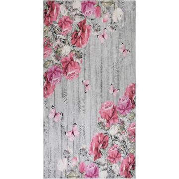 Covor roz/gri lavabil 120x180 cm Blooming Roses – Vitaus