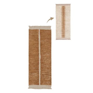 Covor tip traversă cărămiziu/bej din bumbac 80x230 cm Duetto Toffee – Lorena Canals