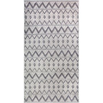 Covor tip traversă gri lavabil 80x200 cm Zig Zag – Vitaus ieftin