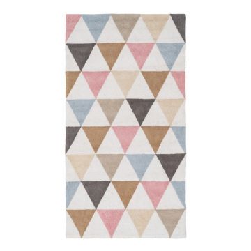 Covor tip traversă lavabil din bumbac 90x175 cm Geometric – Ixia