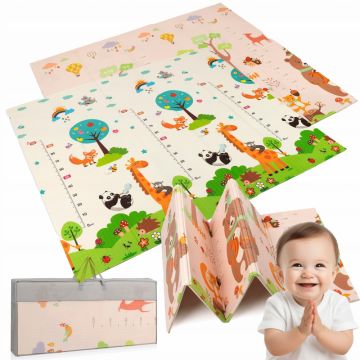 Covoras educational din spuma XPE cu doua fete 180x200 cm GirafeUrsuleti plus