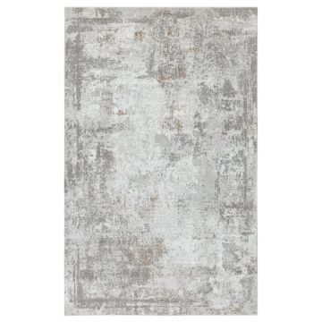 125x200 cm Covor Crem/Gri Deschis, Modern, 60% Polipropilenă și 40% Polyester, Lungime Fir 10mm, Living/Hol/Dormitor, Model Deniz