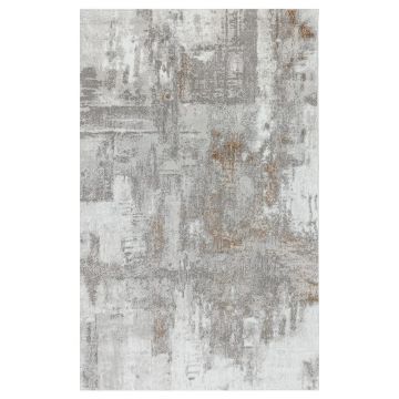 125x200 cm Covor Crem/Gri, Modern, 60% Polipropilenă și 40% Polyester, Lungime Fir 10mm, Living/Hol/Dormitor, Model Sedef