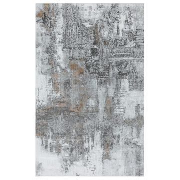 125x200 cm Covor Gri/Bej, Modern, 60% Polipropilenă și 40% Polyester, Lungime Fir 10mm, Living/Hol/Dormitor, Model Sedef