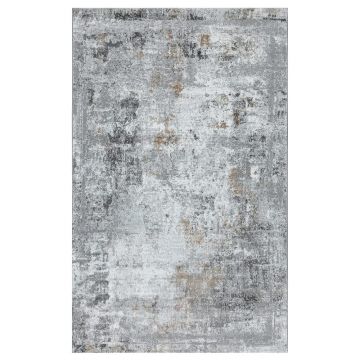 125x200 cm Covor Gri/Crem, Modern, 60% Polipropilenă și 40% Polyester, Lungime Fir 10mm, Living/Hol/Dormitor, Model Deniz