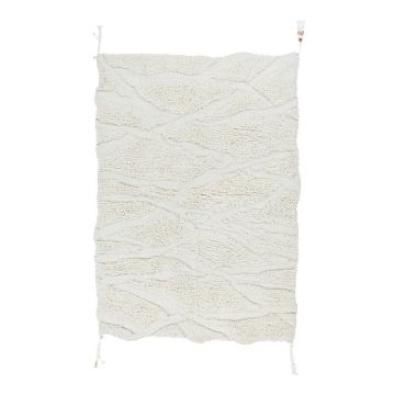 Covor alb lavabil/țesut manual din lână 170x240 cm Enkang Ivory – Lorena Canals