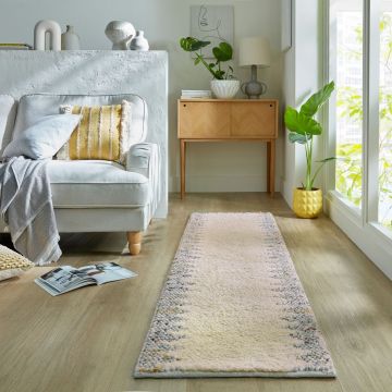 Covor traversa Minerals Border Natural 60X230 cm, Flair Rugs