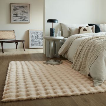 Covor Waffle Faux Fur Ivoar 120X170 cm, Flair Rugs