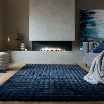 Covor Waffle Faux Fur NAVY 160X230 cm, Flair Rugs