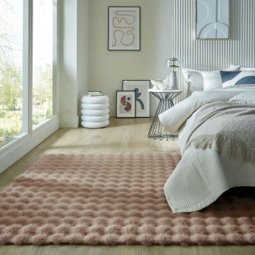 Covor Waffle Faux Fur Taupe 120X170 cm, Flair Rugs