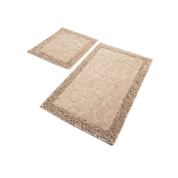 Set 2 Covorase de Baie Stone Bej (Bumbac 100%)