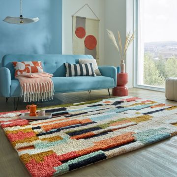 Covor Maroc Zagora Geo Shaggy Multicolor 120X170 cm, Flair Rugs