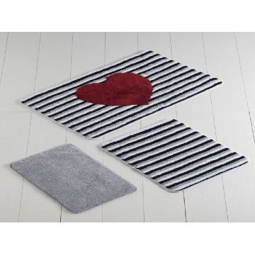 Set 3 Covorase de Baie Heart Line (Acryl)