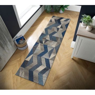 Covor traversă Asher Albastru 60X230 cm, Flair Rugs