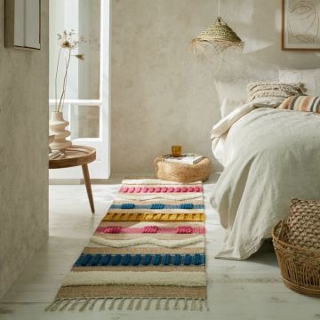 Covor traversă Medina Jute Natural/Multicolor 60X230 cm, Flair Rugs