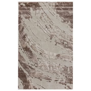 100x200 cm Covor Premium Modern, Densitate 1750gr/m2, Lungine fir 9mm, Crem/Bej, Model Saray