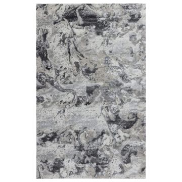 125x200 cm Covor Premium Modern, Densitate 1750gr/m2, Lungine fir 9mm, Gri, Model Saray