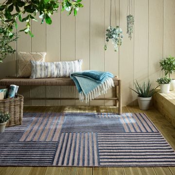 Covor Piatto Vigo Blocks Albastru 120X170 cm, Flair Rugs