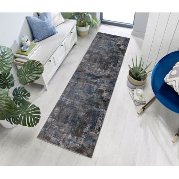 Covor traversă Wonderlust Albastru/Gri 80X300 cm, Flair Rugs