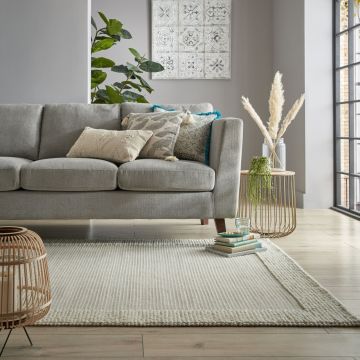 Covor Bobble Wool Border Negru 200X290 cm, Flair Rugs Covor Bobble Wool Border Negru 200X290 cm, Flair Rugs
