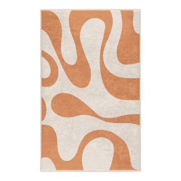 Covor portocaliu lavabil 60x100 cm Caramel Latte – Mila Home ieftin Covor portocaliu lavabil 60x100 cm Caramel Latte – Mila Home ieftin