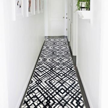 Covor, 1075, 100x150 cm, Poliester, Alb/Negru Covor, 1075, 100x150 cm, Poliester, Alb/Negru