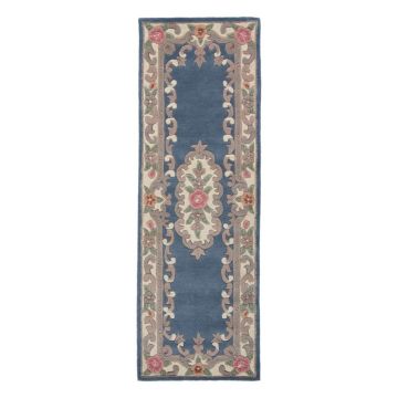 Covor din lână Flair Rugs Aubusson, 67 x 210 cm, albastru