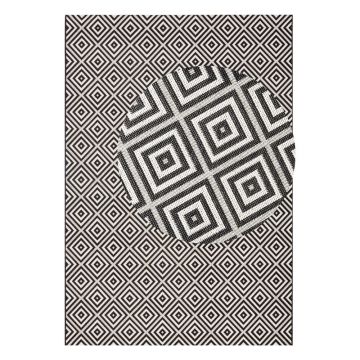 Covor de exterior NORTHRUGS Karo, 140 x 200 cm, negru-alb