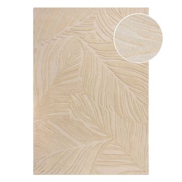 Covor din lână Flair Rugs Lino Leaf, 120 x 170 cm, bej