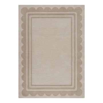 Covor în culoare naturală țesut manual din lână 120x170 cm Lois Scallop – Flair Rugs