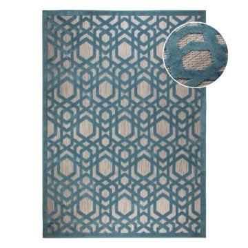 Covor de exterior albastru tip traversă 150x80 cm Oro - Flair Rugs