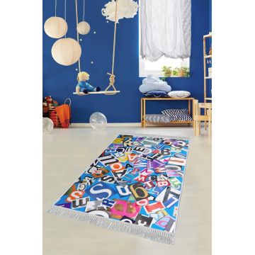 Covor de hol, ELS617, 100x150 cm, Catifea, Multicolor ieftin