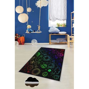 Covor de hol, HMNT487, 100x150 cm, Poliester, Multicolor ieftin