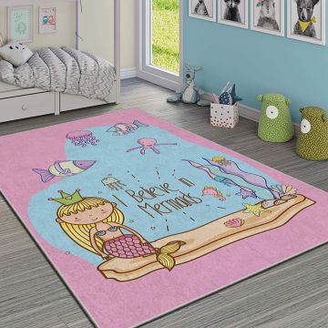 Covor, HMI KDC-57, 140x220 cm, Poliester, Multicolor ieftin