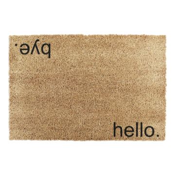 Covoraș de intrare din fibre de nucă de cocos 40x60 cm Hello, Bye – Artsy Doormats