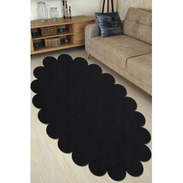 Covor de hol, Ellipse Daisy, 100x150 cm, Poliester, Negru