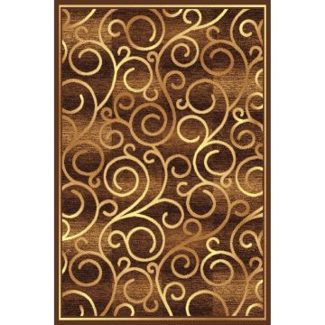 Covor classic Gold 277/12, polipropilena BCF, maro/bej, 80 x 150 cm