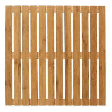 Covor pentru baie, Wenko, Duckboard Indoor & Outdoor, 50 x 50 x 2.5 cm, bambus, natur